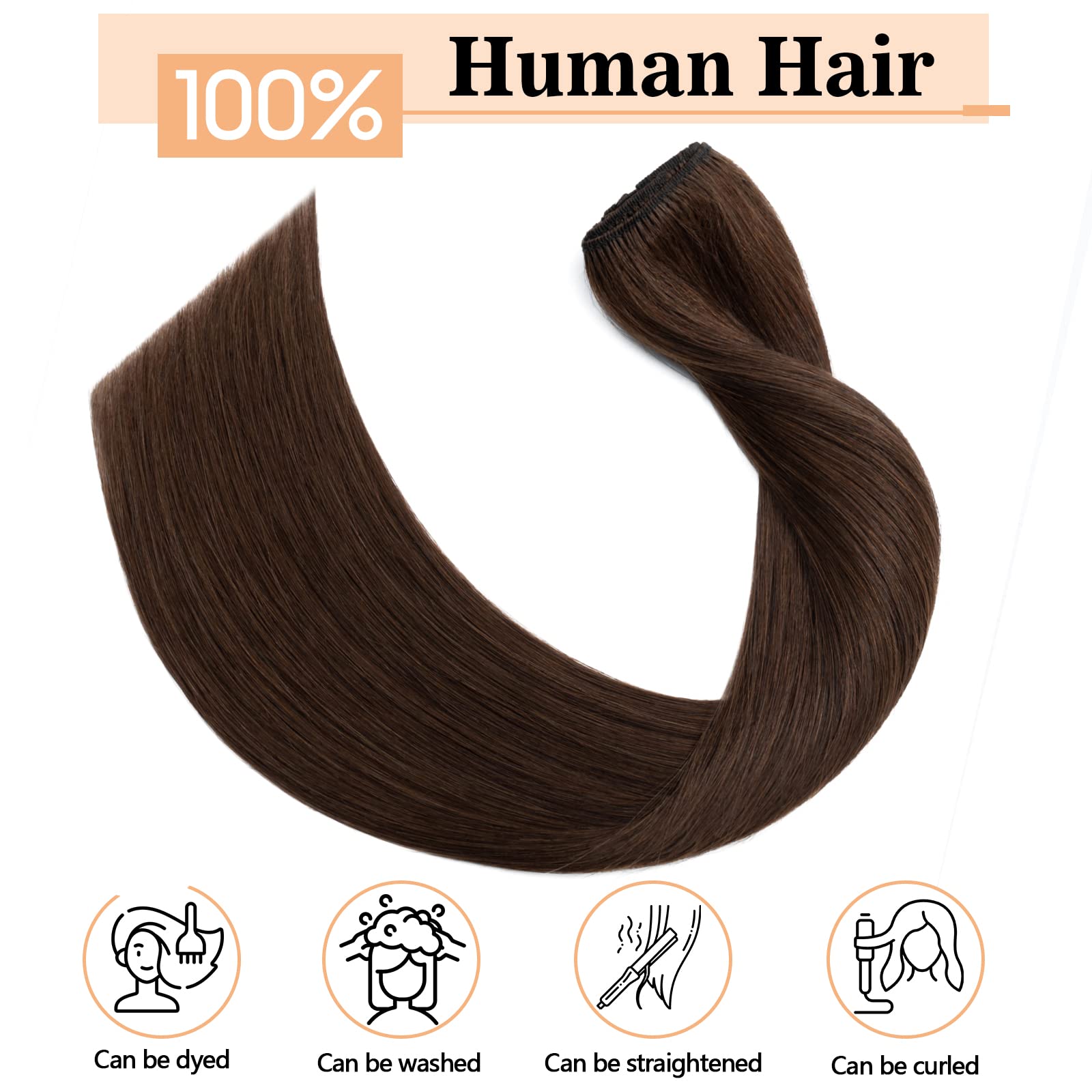 S-noilite Clip in Hair Extensions Real Human Hair,5Pcs 12 Clips Remy Natural Hair Extension Seamless Clip in Hair Extensions for Women (14 inch - Image 2