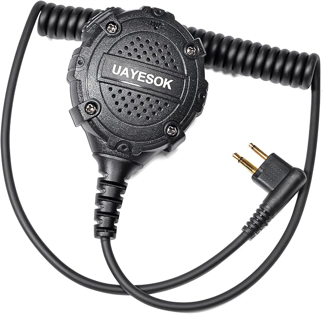UAYESOK 2 Pin Speaker Mic Remote Handheld 2 Way Radio Shoulder Microphone for Motorola DP1400 CP040 GP300 GP88 XT420 XT460 CLS1410 CLS1110 Hytera PD405 PD505 Midland G15 G18 Walkie Talkie
