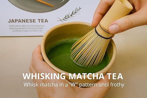 Miniatura 8 de Juego de batidor de matcha, kit de ceremonia de té matcha japonés, 8 piezas, más caja de regalo con batidor de bambú, cuenco, tamiz, cuchara y