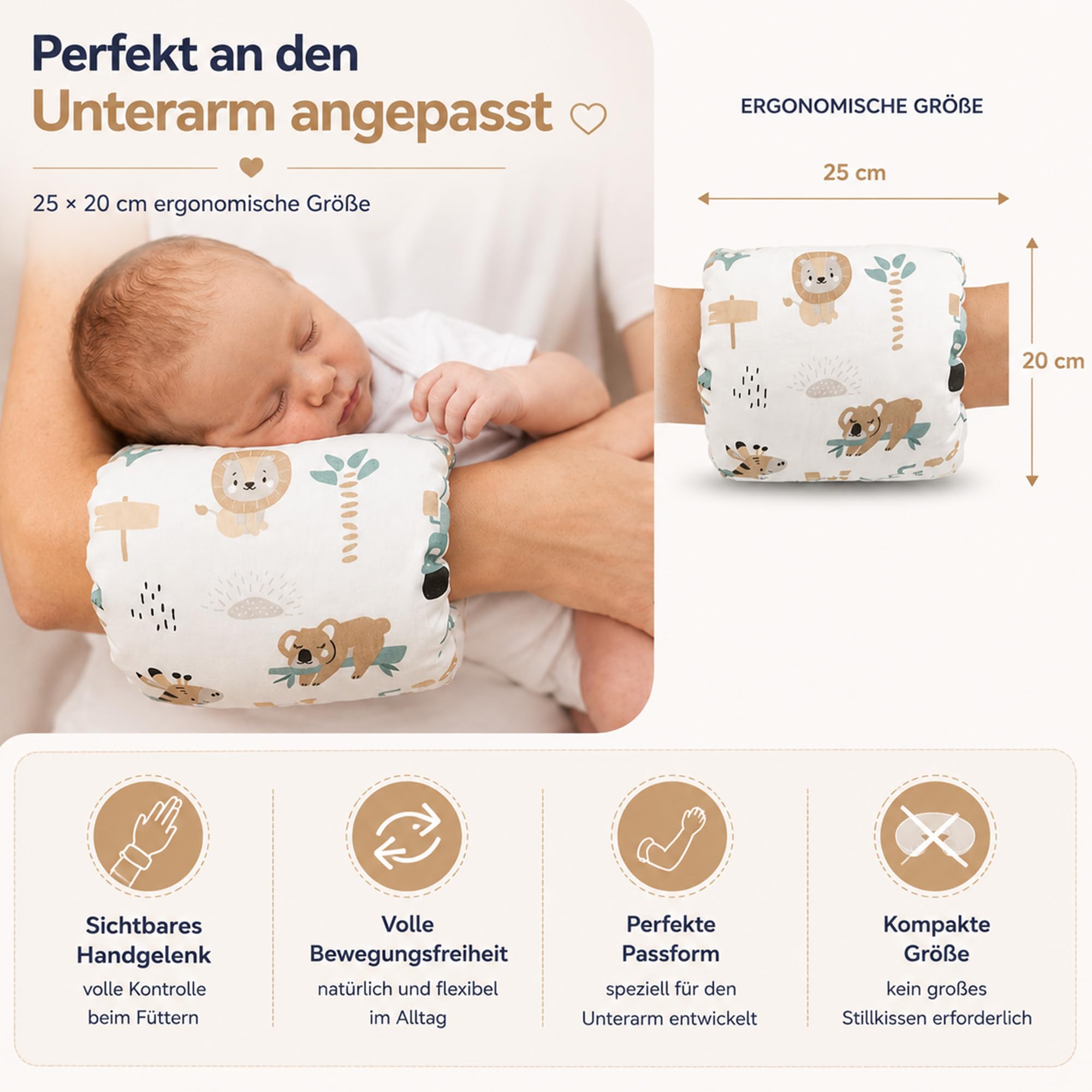 Totsy Baby Coussin Allaitement Bebe 20 cm - cousinettes Brassard d'allaitement pour bébé Petit oreillier de Grossesse et Nursing Breastfeeding Pregnancy Pillow Oeko-Tex Afrique Blanc