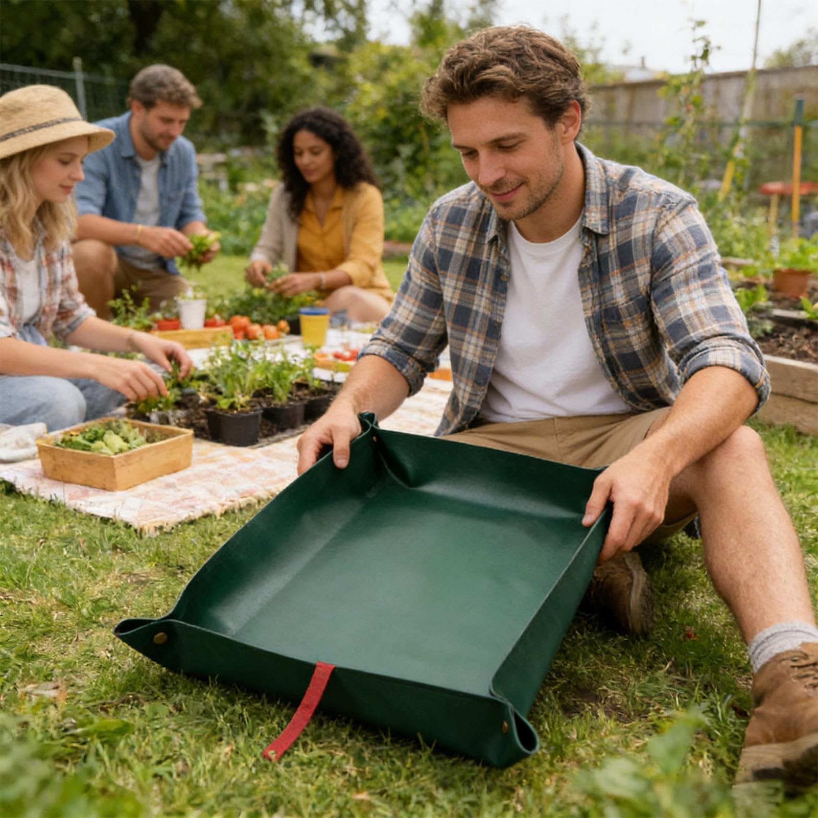 Genérico Tappetino per trapiantare vassoio per bonsai, impermeabile e pieghevole | Tappetino per piante, 66,8 x 99,8 cm, per esterni, giardinaggio, innaffiamento, trapianto