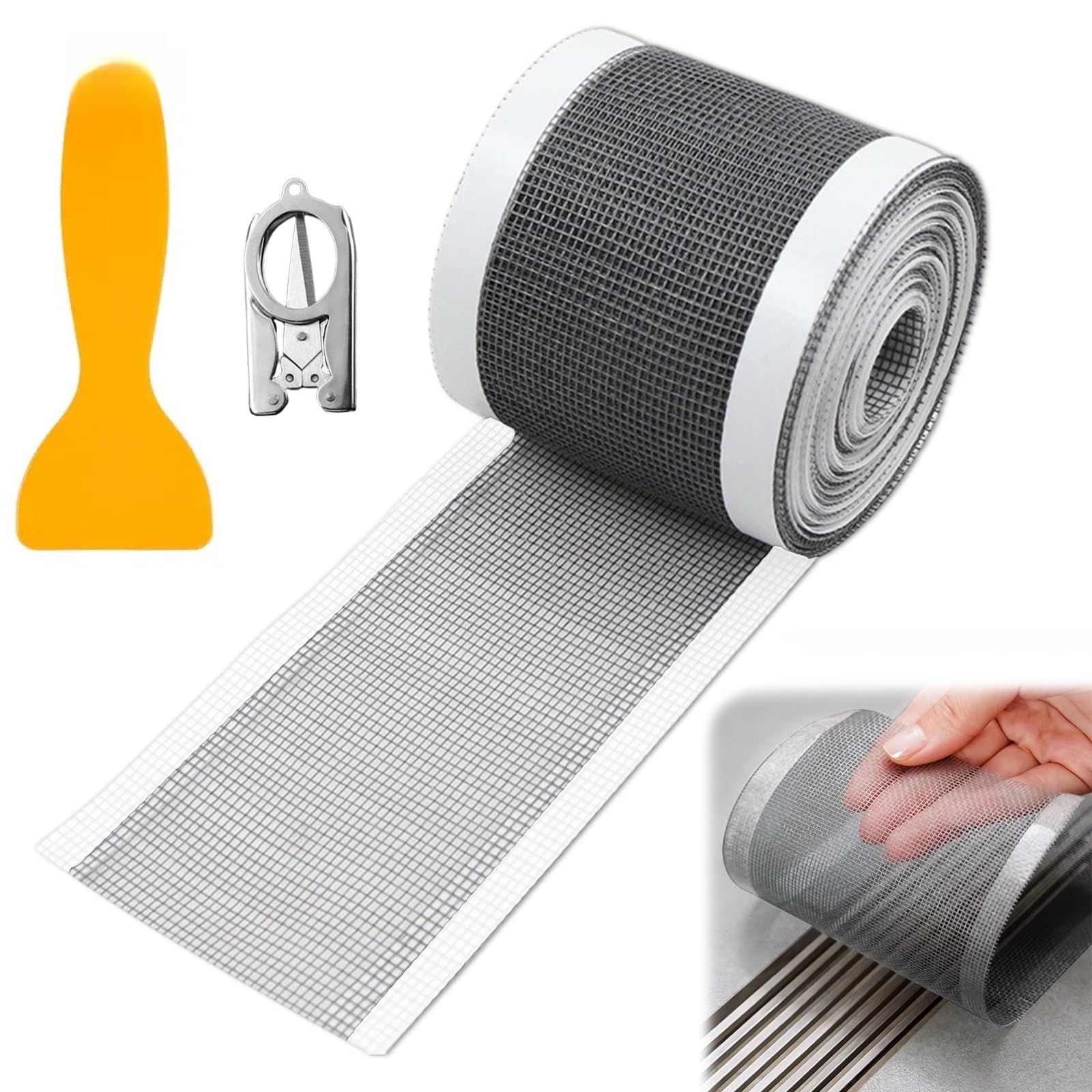 capelli catcher doccia 70 mm x 10 m monouso scarico filtro capelli catcher autoadesivo scarico rete di scarico doccia con spatola di plastica per doccia bagno vasca bagno,2 pezzi