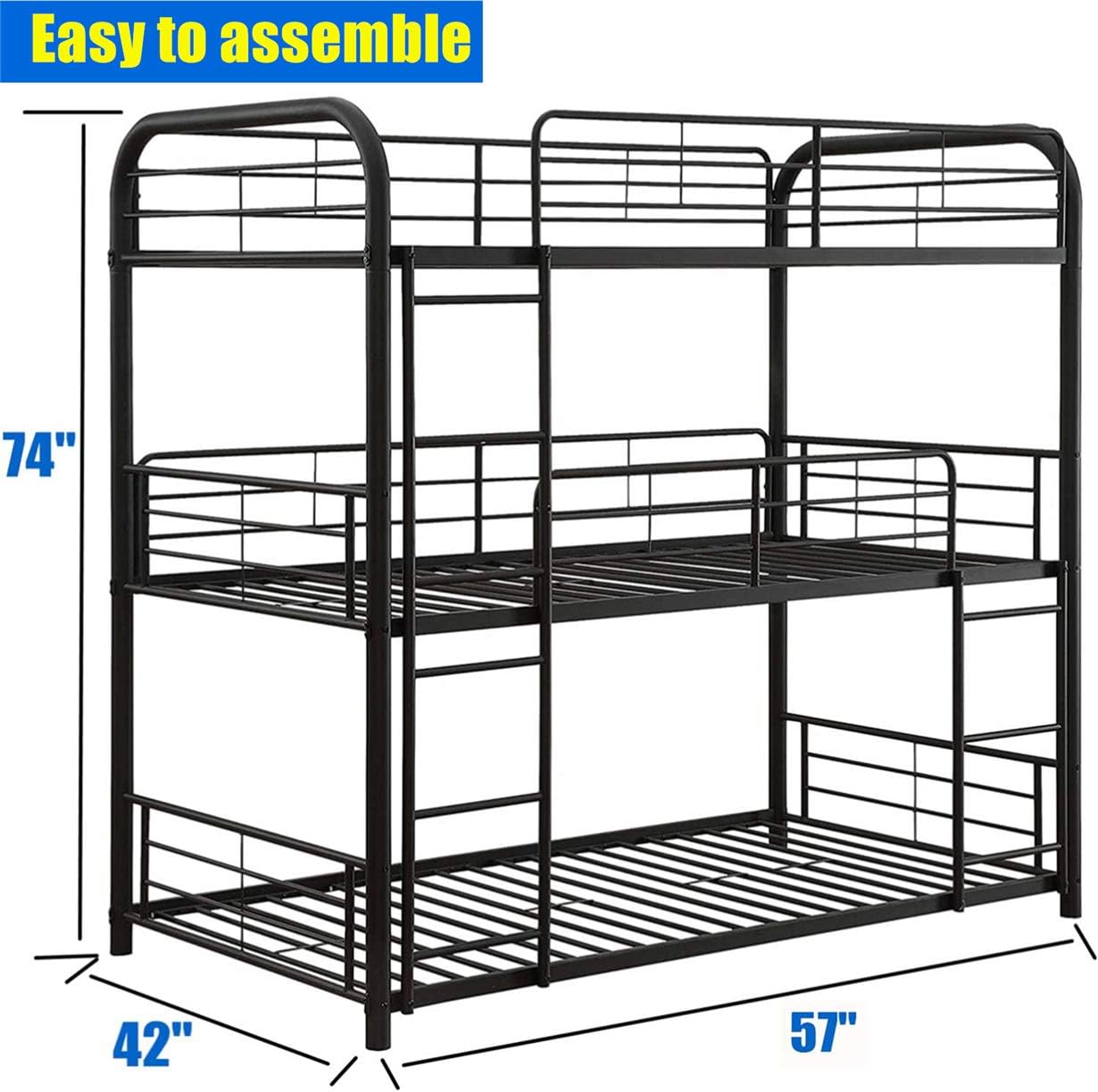 Buy LONCQKAYS Latest Version & Stronger Triple Full Bunk Bed for Kids