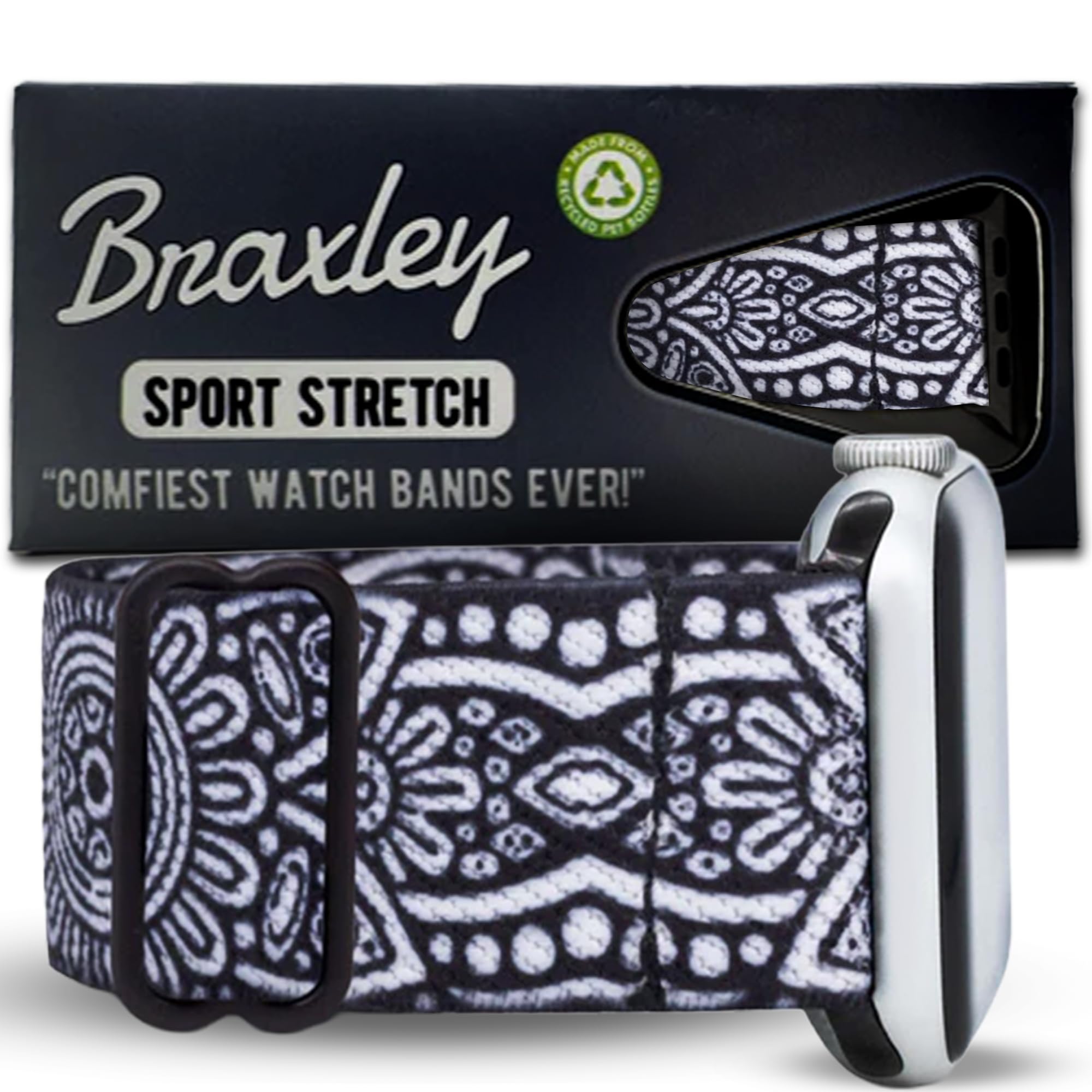 Braxley Bands for Apple Watches - Stretchy and Washable - Adjustable with Apple Watch Bands for Women & Men - Compatible with Apple Watch Series SE