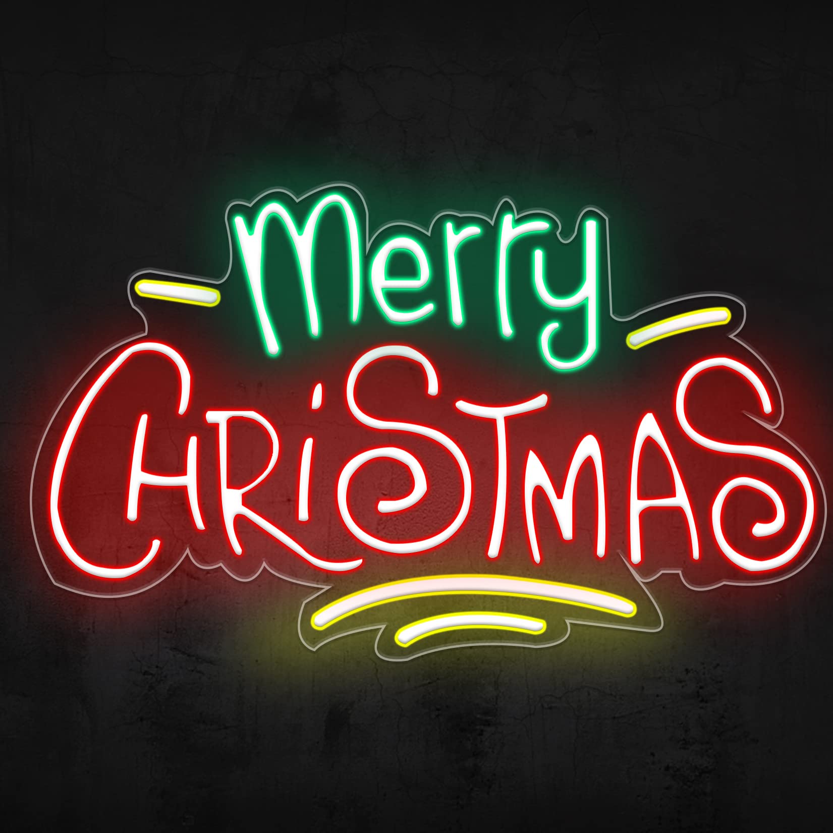 FDYD Neon Sign Merry Christmas, LED Sign Light with Acrylic Board- Light Up Sign for Teen Girls Bedroom, Dorm, Bar, Living Room, Party,Merry Christmas
