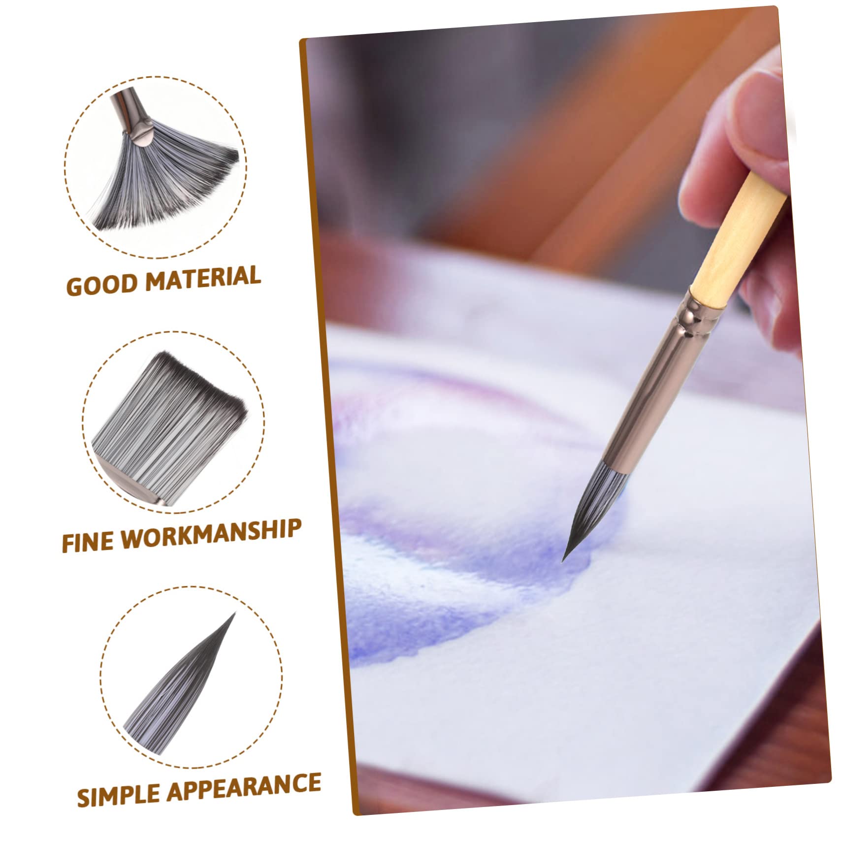 Set di Pennelli per Dipingere 24 Pezzi in Legno e Nailon | Pittura ad Olio e Acquerello, per Artisti, Dettagli Art, Uso Multiuso Professionale