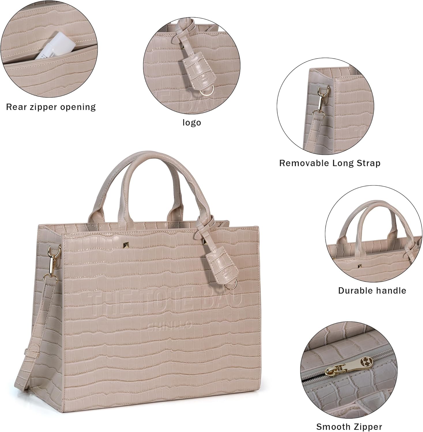 Tote Bag for Women Top Handle Satchel Purse and Handbags with Shoulder Strap - Image 3