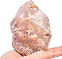 Vista 25 de AMOYSTONE Torres de Piedra en Forma de Llama de Cuarzo Rosa y Azul, Grandes Cristales Curativos de Cuarzo para Decoración del Hogar 1.0LBS