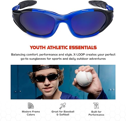 Miniatura 10 de Gafas de sol polarizadas deportivas juveniles para niños y adolescentes de 8 a 16 años de edad gafas de béisbol envolventes UV400