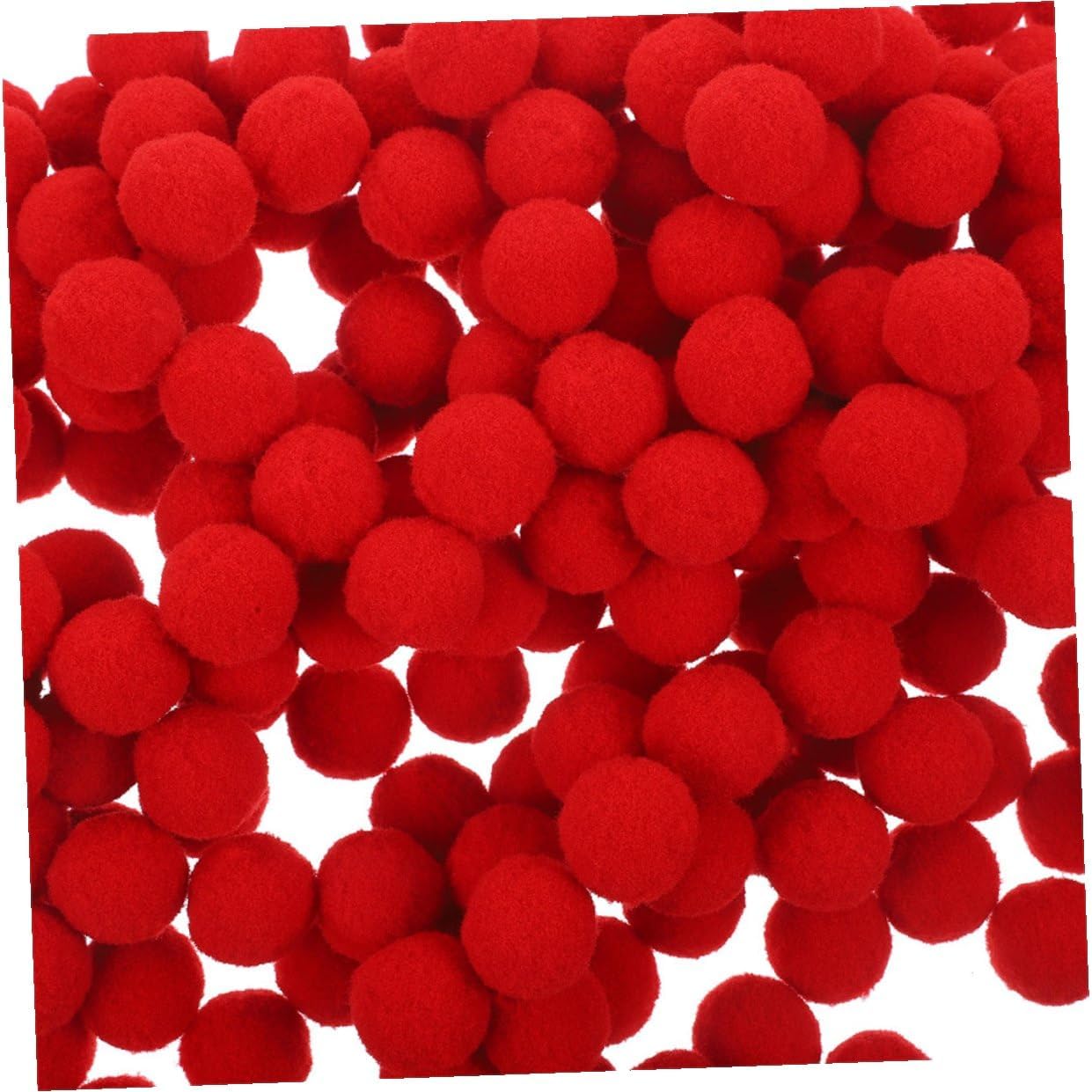 NIYANGLE 600pcs Red Pom Poms for Arts and Crafts 25mm Soft Fluffy Craft Balls for DIY Projects Party Decorations and Home Supplies