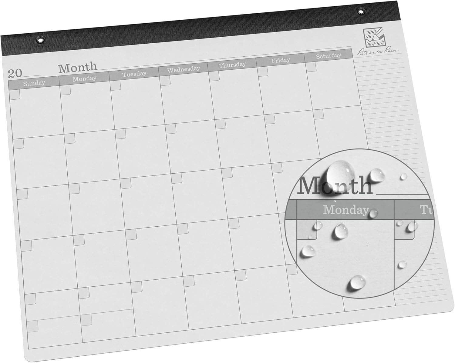 Rite in the Rain Undated Desk Calendar, 16" x 20", 13 Monthly Sheets (No. DC13M)