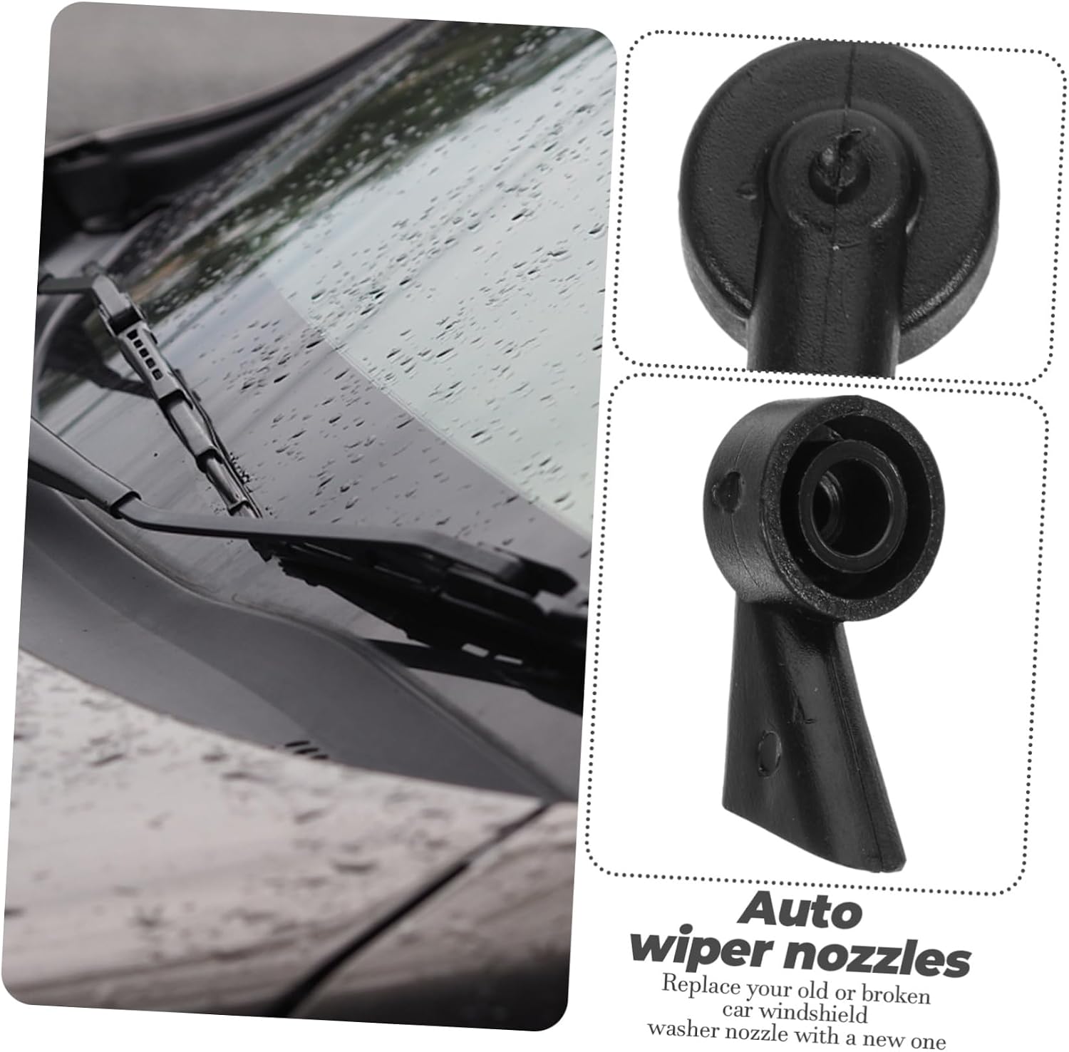 Cabilock 3sets Car Windshield Washer Nozzles Kit Replacement for Rear Front Wiper Spray Windscreen Washing Auto Wiper Nozzles 10pcs*3