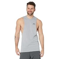 Men's Left Chest Cut-Off Tank-Top Steel/Black XL XL