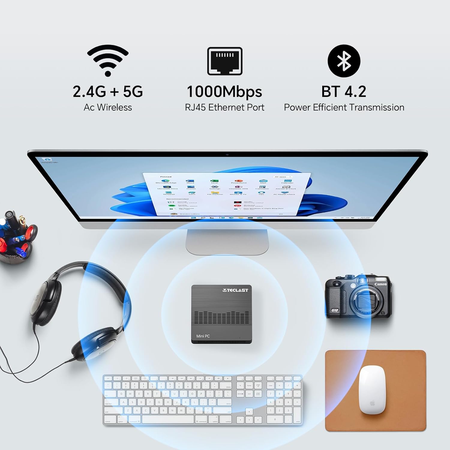 TECLAST Mini PC N10 wireless and wired connectivity