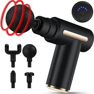 Coverzone 4 Başlıklı Tüm Vücut Masaj Aleti, Derin Doku Kablosuz Masaj Tabancası,Type-C Şarjlı 30W Motorlu Spor Sonrası Sırt Omuz Bacak Boyun Masaj Cihazı, KH850