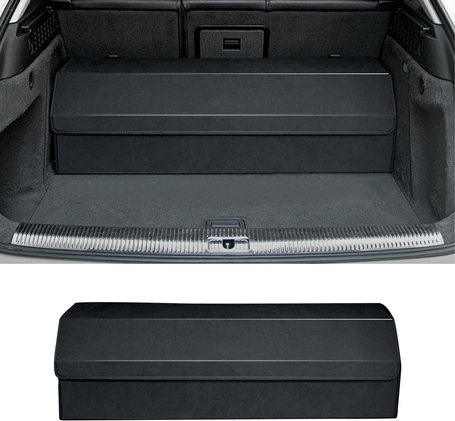 Collapsible Trunk Organizer for Cars, Custom Fit for Toyota Camry 2018-2025 Sedan, 30.7x11x11 Inches Foldable Car Storage Box with Suede Fabric, for Groceries, Sports, Travel & Emergency Kits