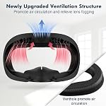 AMVR Face Pad Compatible with Quest 2 Accessories, Face Pad Foam Replacement, with Facial Interface, Breathable PU Face Cushion and Lens Protector, Air-Circulation Design (Not for Q3&Q3S)