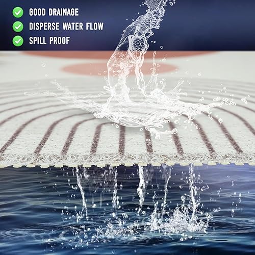 Miniatura 4 de Tapete de ducha cuadrado, 24 x 24 pulgadas, antideslizante, bohemio, tapete de ducha de cloruro de polivinilo de secado rápido para ducha, bañera y