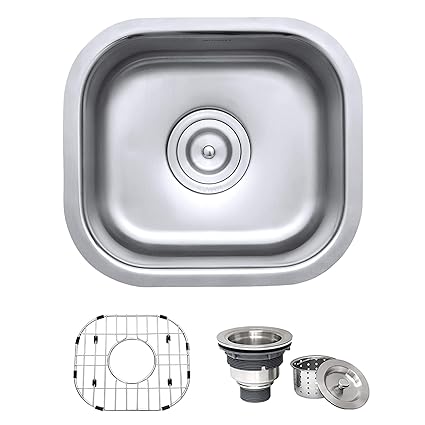 Ruvati Rvm4136 16 Gauge Parmi Undermount Bar Prep Sink Single Bowl& 13 X 15 In. - Stainless Steel