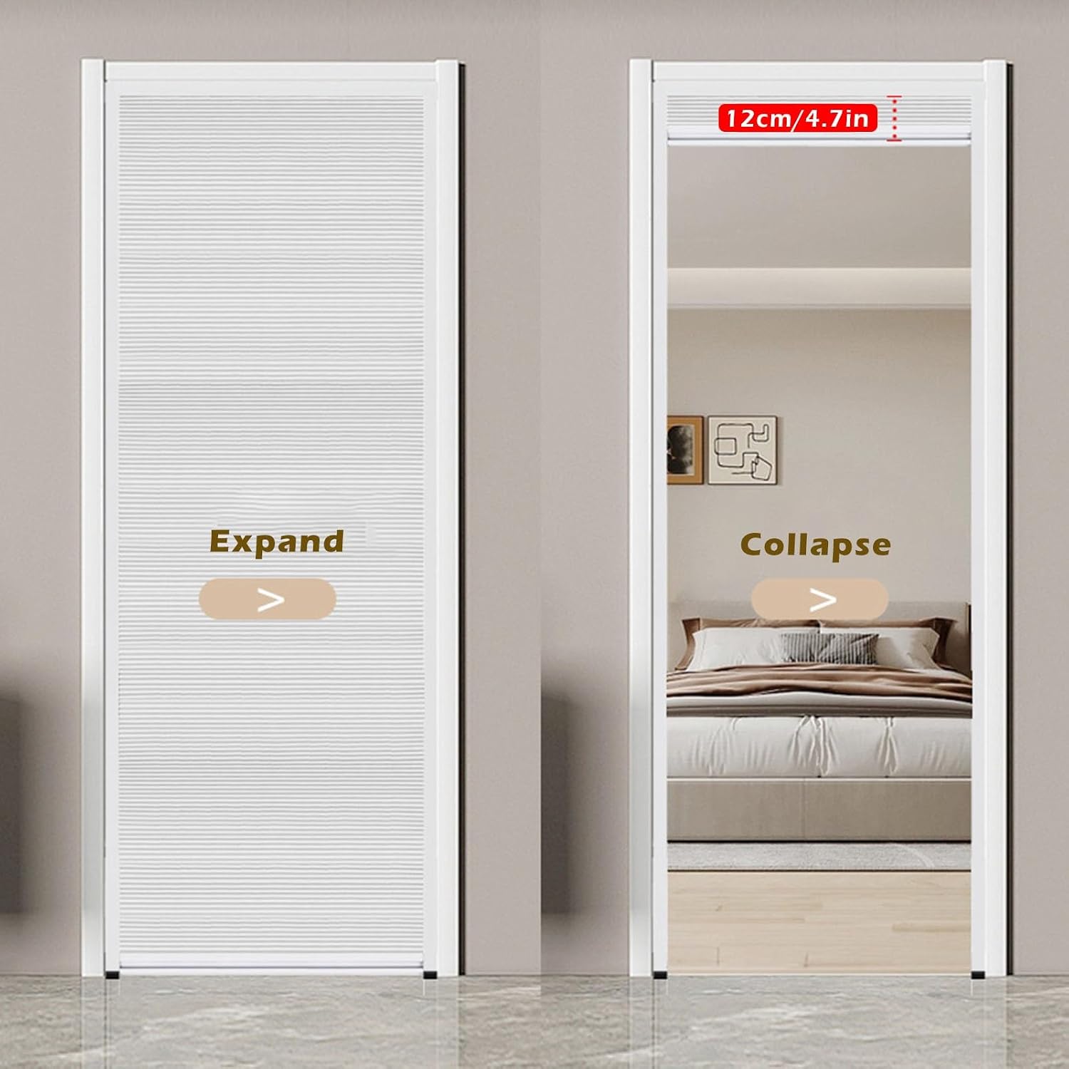 No-Drill Accordion Doors - Folding Sliding Door for Interior, 28-60 Inch Width, Ideal for Bathroom & Closet, Space-Saving Multifold Privacy Door (71x80in)