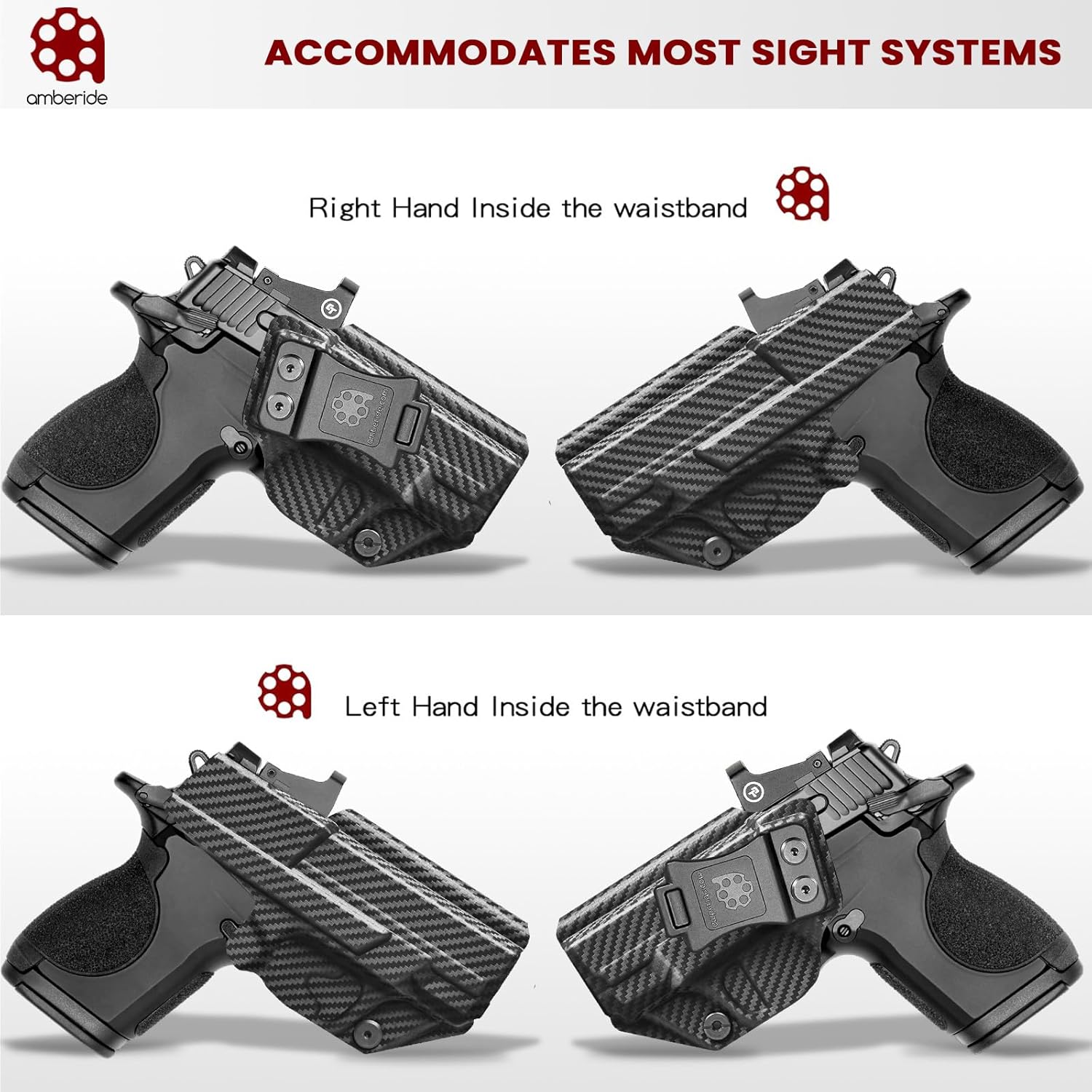 Amberide IWB Kydex Holster for Smith & Wesson CSX E-Series 3.1", Concealed Carry, Optics Ready, Adjustable Cant, Posi-Click Retention, Made in USA