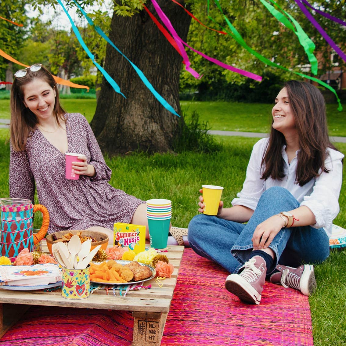 Talking Tables RAIN Festoni di Carta Arcobaleno - Compleanno, Pride, Estate, 7 Colori, 70 Metri, RBSTREAMERS