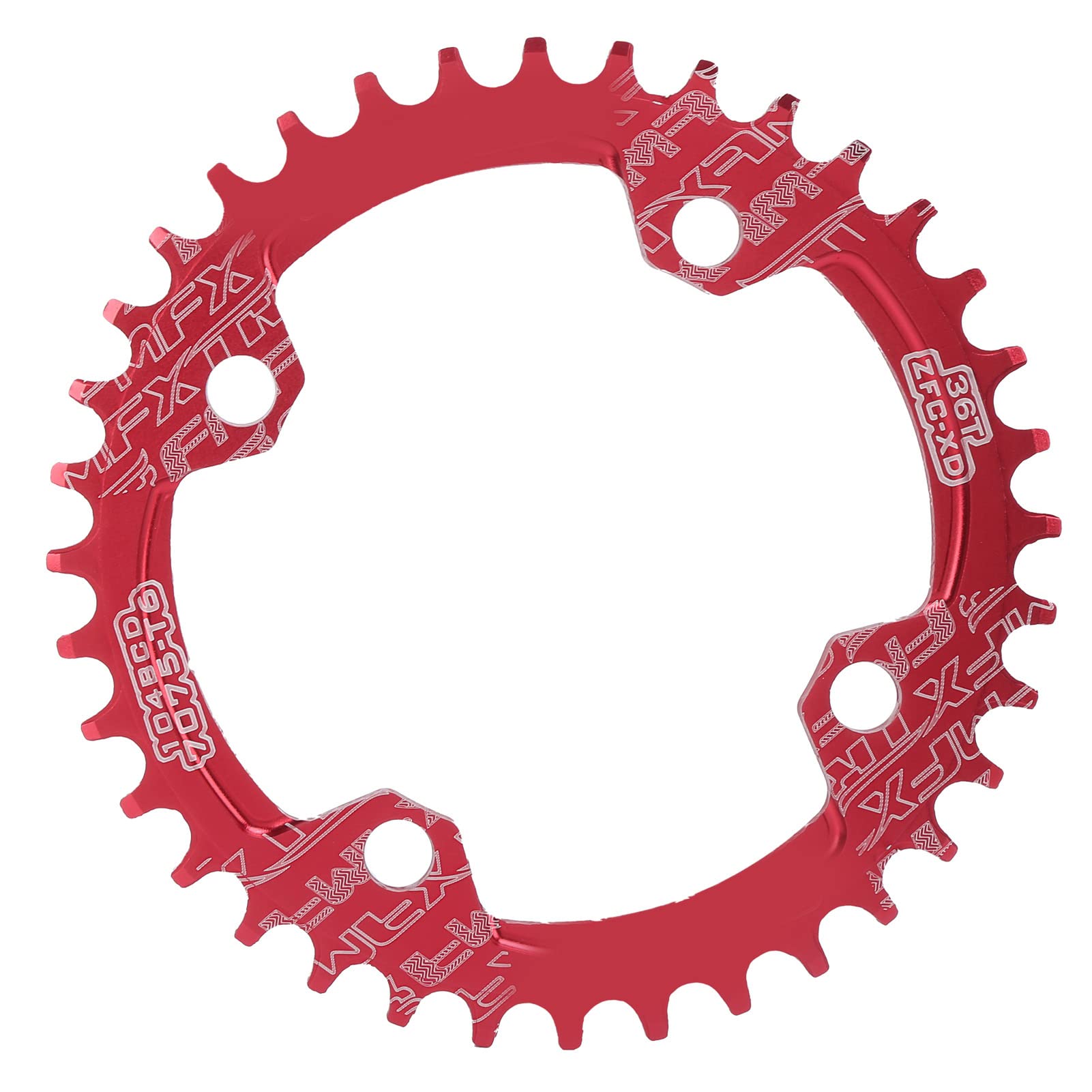 VGEBY 104BCD Crankset Chainring, Aluminum Alloy 36T MTB Chainring FMFXTR 104BCD Crankset Chainring Aluminum Alloy Positive and Negative 36T MTB Bicycle Chainring(red) Bicycle and Accessories