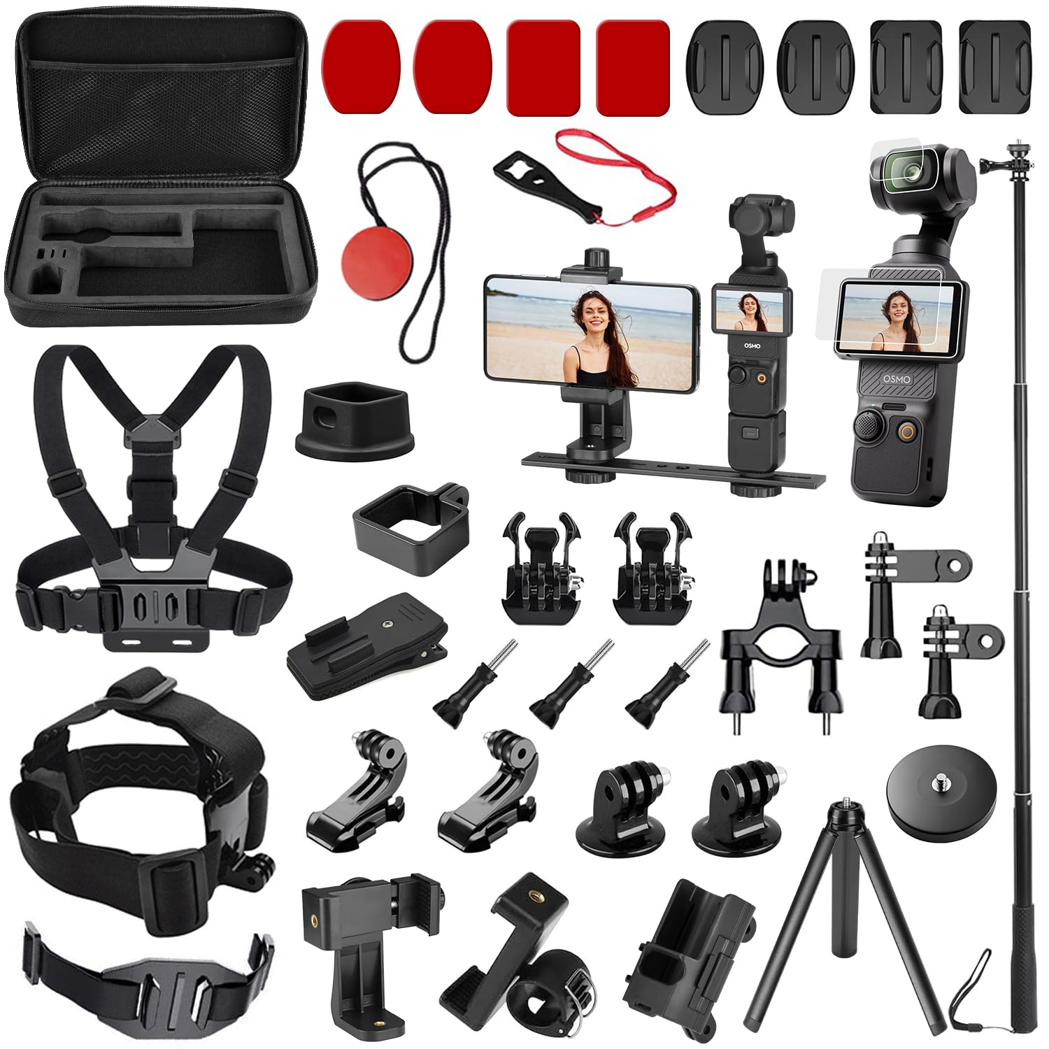 Kit d'accessoires pour DJI OSMO Pocket 3, Support oGoDeal, étui Rigide, Perche à Selfie, trépied, Support magnétique, Support pour téléphone Portable, Accessoires pour OSMO Pocket 3