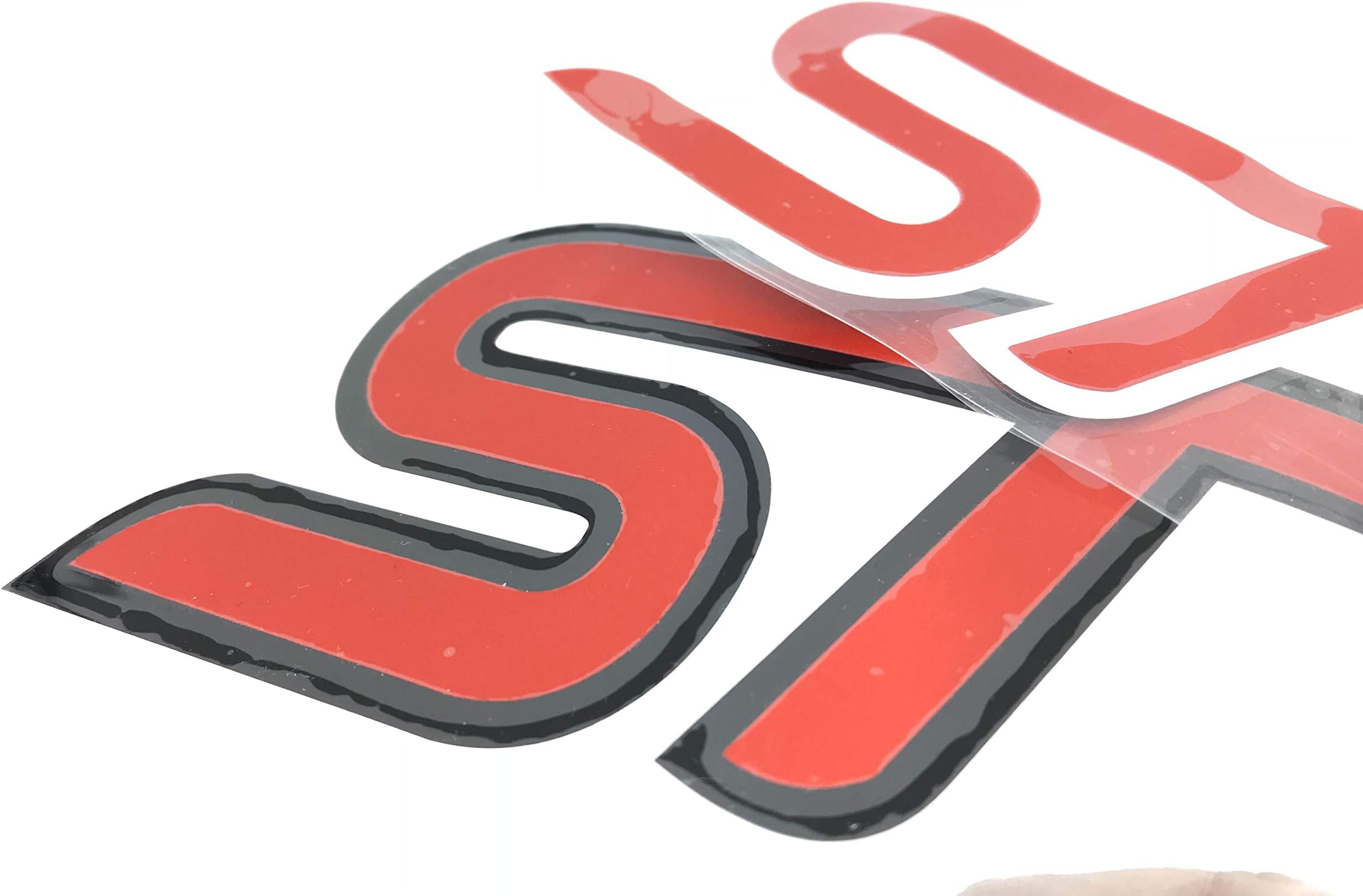 2 Pack Car Funny Sticker Reflective Emblem Badge, Compatible and Fit for ST Racing, Universal Funny Bumper Stickers Auto Door Body Decal Vinyl Stickers for Vehicles(23"* 3'')