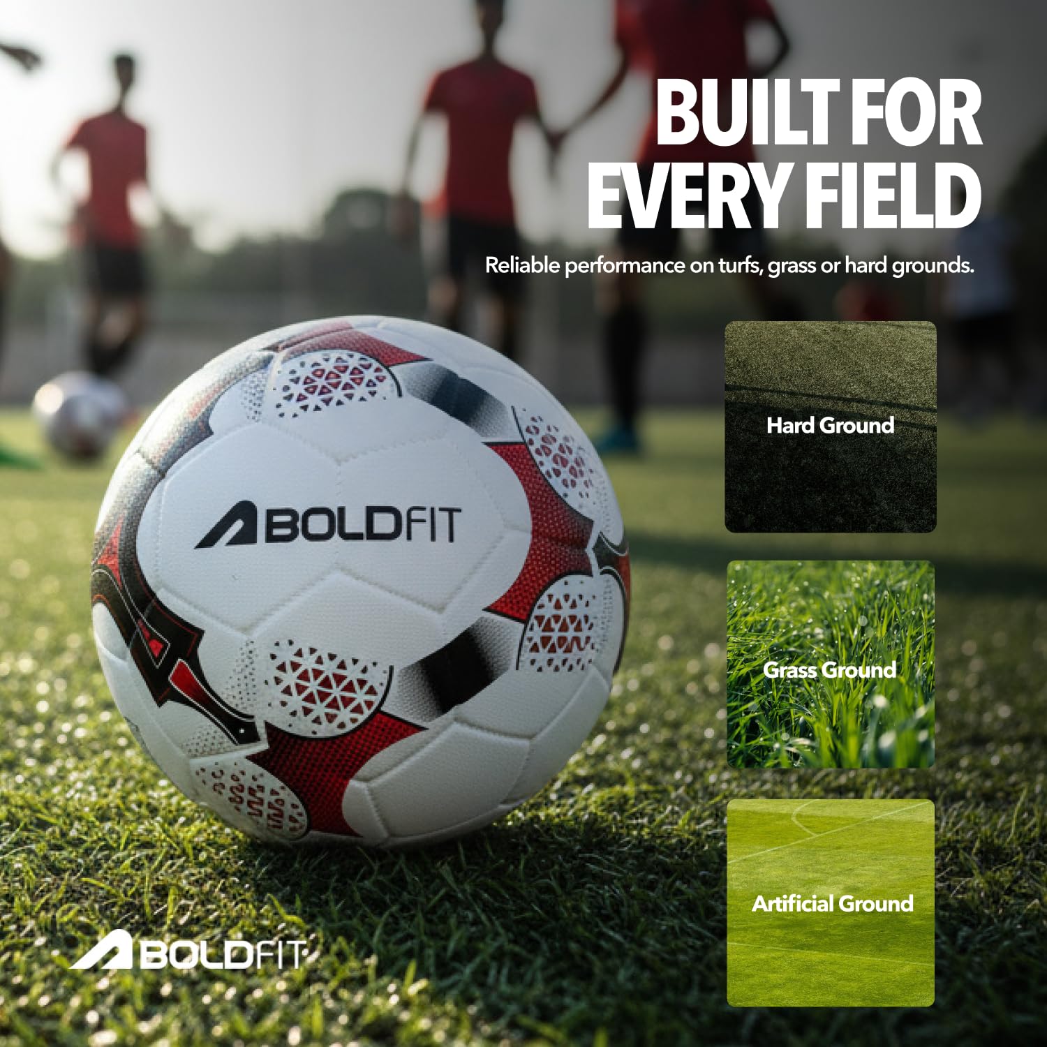 Boldfit Blaze Football Practise Foot Ball Training Match Football Size 5 Original for All Ages Group Rubber Moulded Standard Sports Foot Ball for Ground, Grass, Turf, Outdoor Waterproof 1
