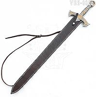 Vista 5 de SHINY CRAFTS Espada vikingo Legend of Zelda de Zelda de 40 pulgadas de largo, espada de acero D2 de espiga completa, edición limitada Skyward