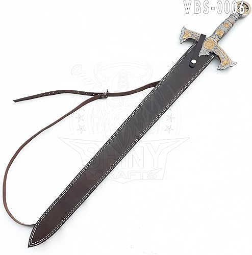 Miniatura 5 de SHINY CRAFTS  Espada vikingo Legend of Zelda de Zelda de 40 pulgadas de largo, espada de acero D2 de espiga completa, edición limitada Skyward con