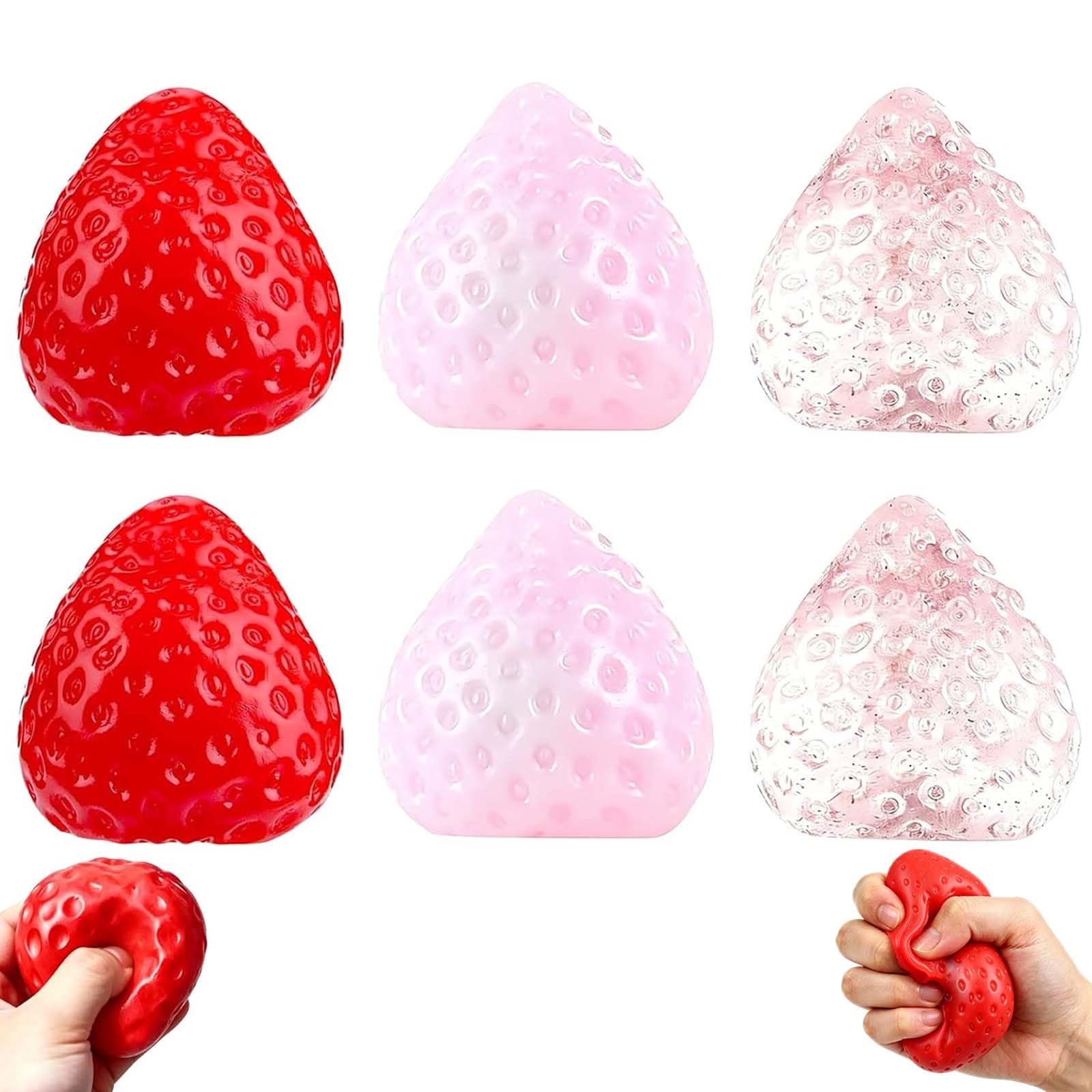 6PCS Strawberry Squishy Toys, Fruit Squishy Strawberry, Squishies Fidgets