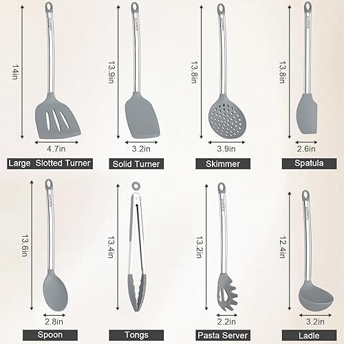 Miniatura 2 de Juego de utensilios de cocina de 8 piezas, color gris