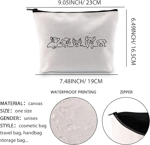 Miniatura 2 de XYANFA Bolsa de maquillaje de cerdos, regalo para amantes de los animales, bolsa con cremallera, regalo para granjero de cerdos, regalos para Bolsa