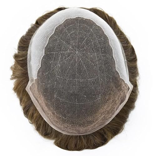 Miniatura 6 de Sistema de cabello suizo de encaje para hombres, postizos, sistema de reemplazo de cabello humano real, protesis capilar para hombre, 8 x 10