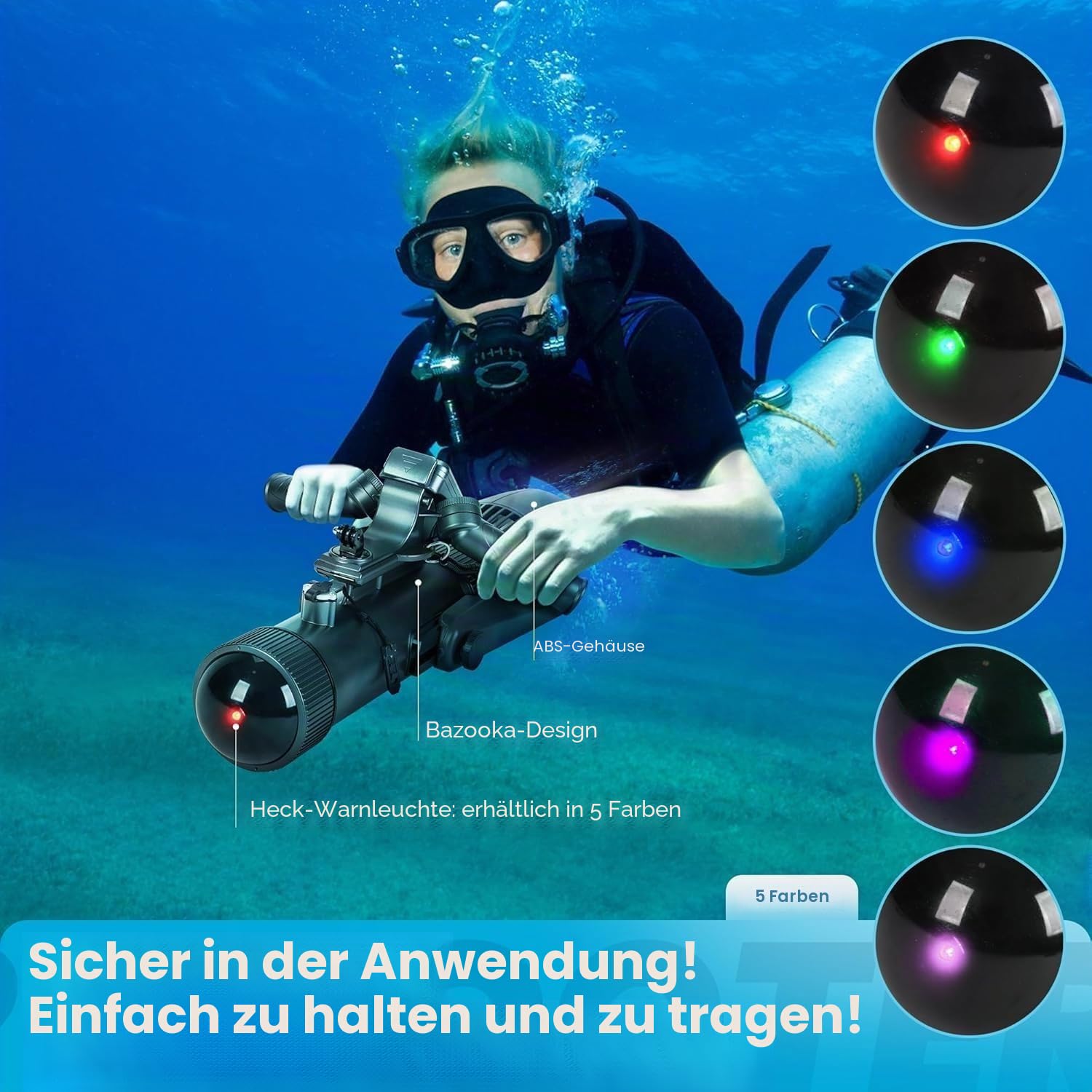 900W Unterwasser-Scooter - Dual 16AH Abnehmbare Batterien, High-Speed Elektrische Flosse für SUP, Kajak, Paddle Board, Schnorcheln & Tauchen, IPX8 Wasserdicht