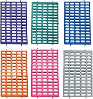 Saguaro Acres Pack of 6 Rabbit Cage Resting Mats - Chew-Resistant ABS for Guinea Pigs, Chinchillas, Ferrets Wire Floor Protection (Multi-Color)