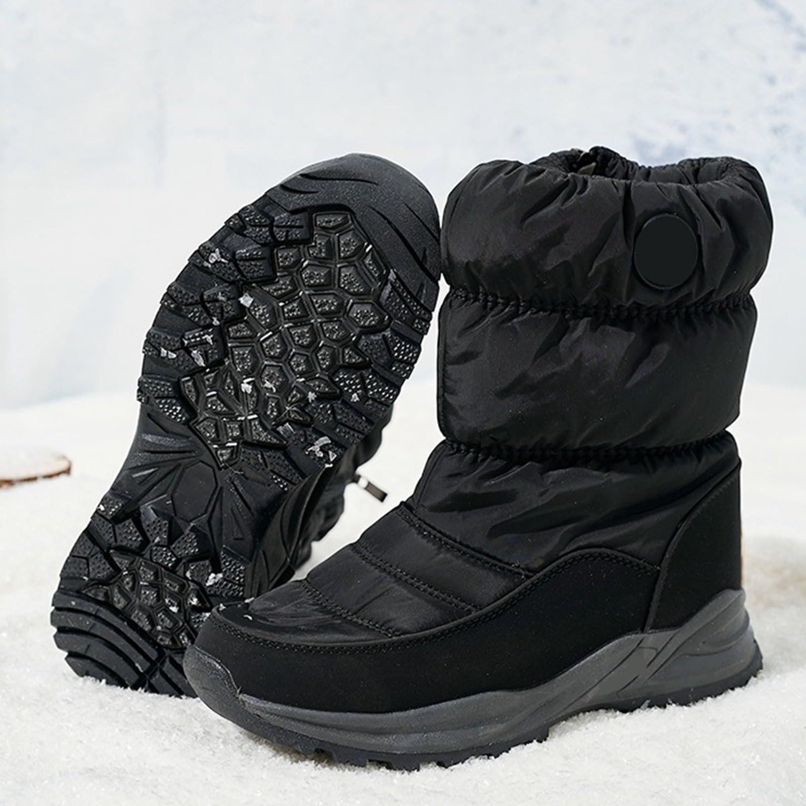 Scarpe da Neve Donna Impermeabili 2026 Stivali Invernali Donna, Isolati, Termici, Foderati, Caldi, Comodi, Antiscivolo, Esterno Per Il Freddo In Pelle