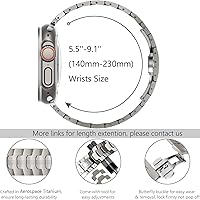 Vista 6 de WINGLE Correas de titanio para Apple Watch Band Ultra 3/2/1 Band Ultra de 1.929 in Series 11 10 1.811 in 1.772 in 1.732 in 1.654 in SE 3/2/1 Series