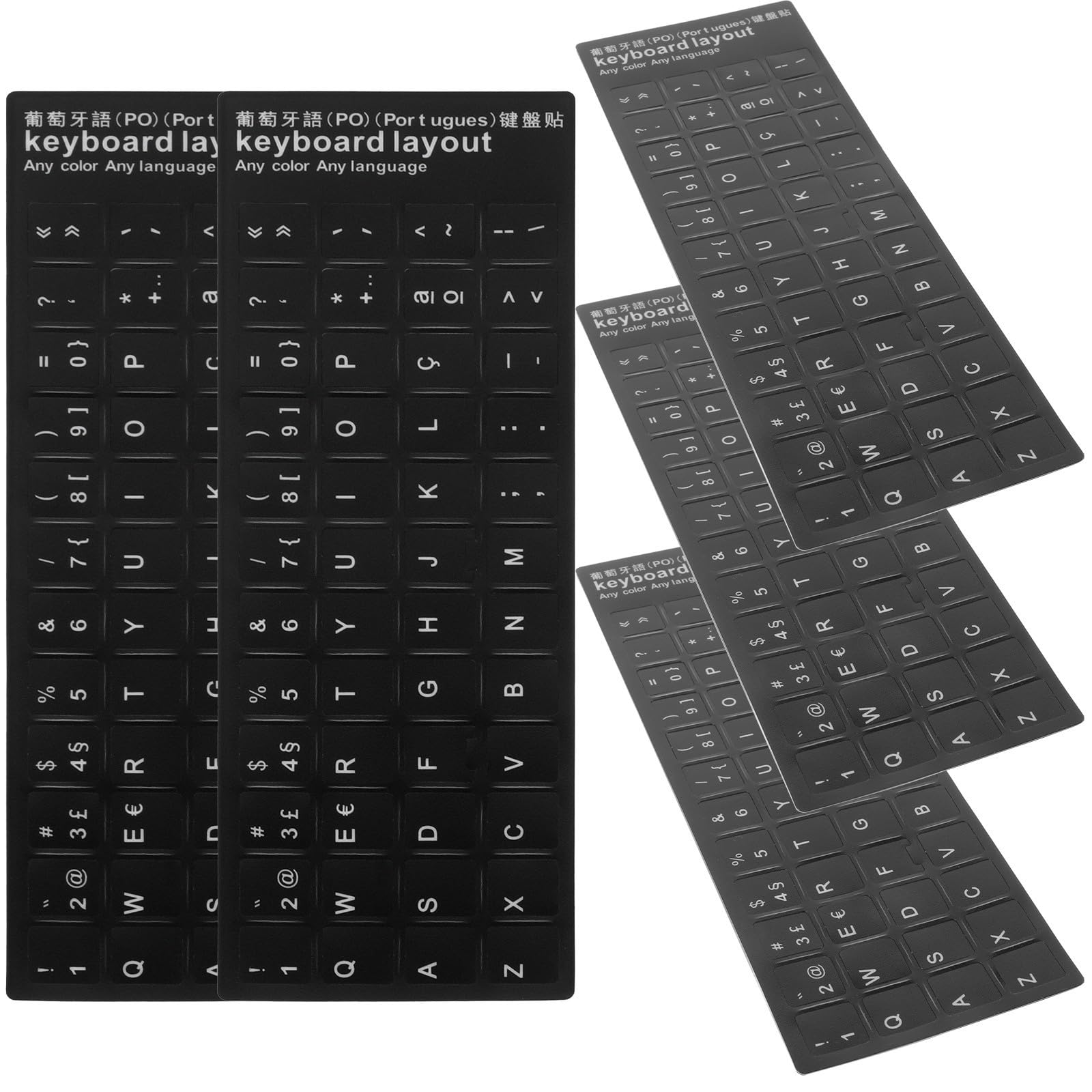 Protector de teclado portátil blanco y pegatinas de letras individuales PVC 8