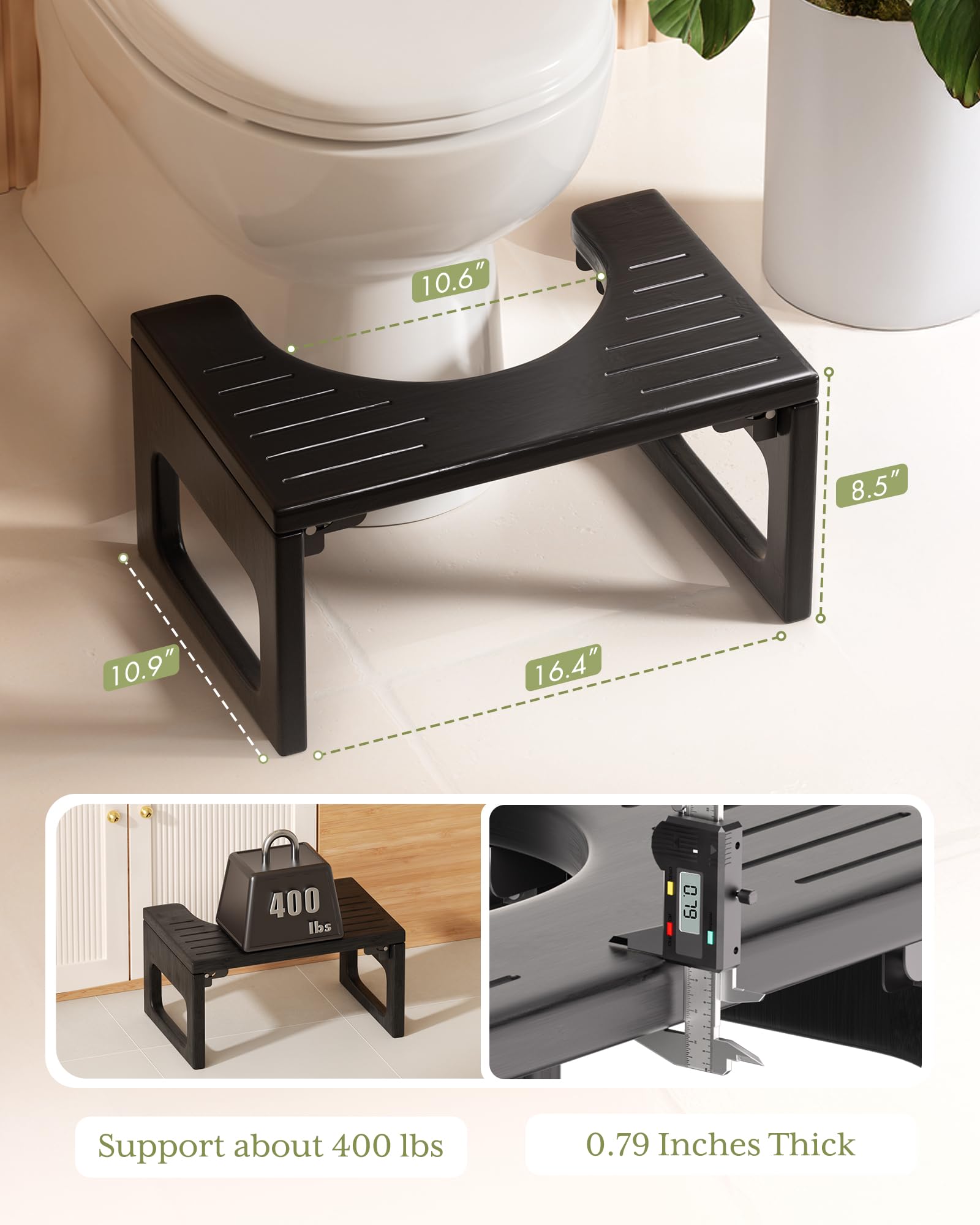 Bamboo Toilet Stool - Squat Potty for Adults -3 Bamboo Toilet Stool - Squat Potty for Adults -3