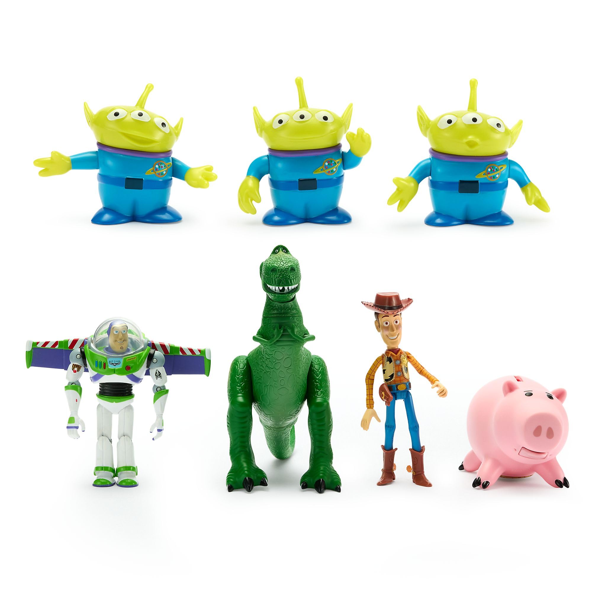 Disney Store Official Toy Story Collectors’ Figurine Playset – Woody Buzz Rex Hamm Alien Figures