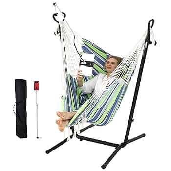Amazon.com: ZEYU Hammock Chair with Stand Double Hammock