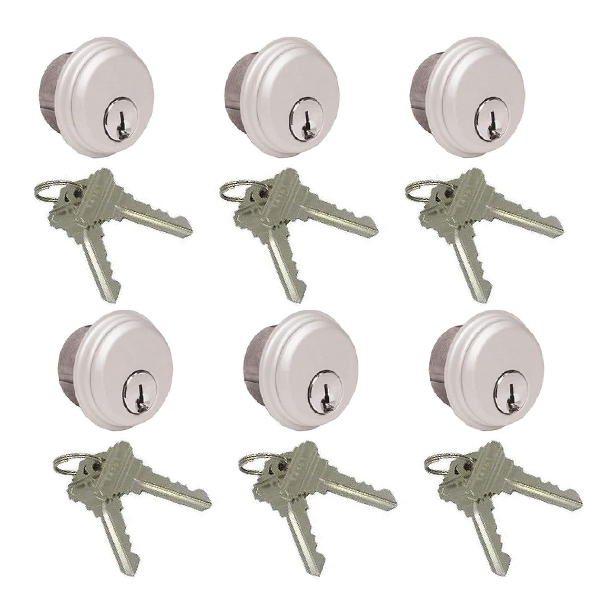 Pacific Doorware Storefront Door Mortise Lock Cylinders, Aluminum, 6 Pack