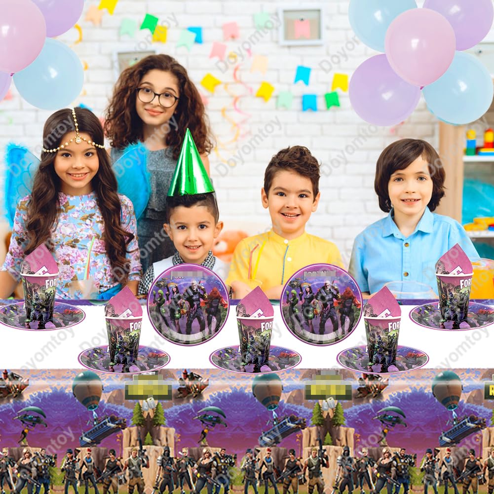 Set 62 Pezzi Stoviglie Party A Tema Videogiochi - Piatti, Tazze, Tovaglioli E Tovaglia Per 20 Persone - Foto 8