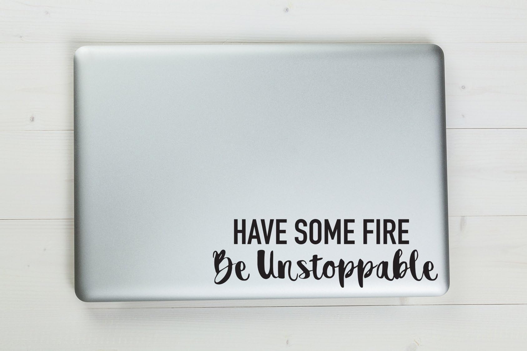 Have Some Fire Be Unstoppable Meredith Grey Quote Grey's Anatomy Vinyl Sticker Decal 7"x2.1" (black)