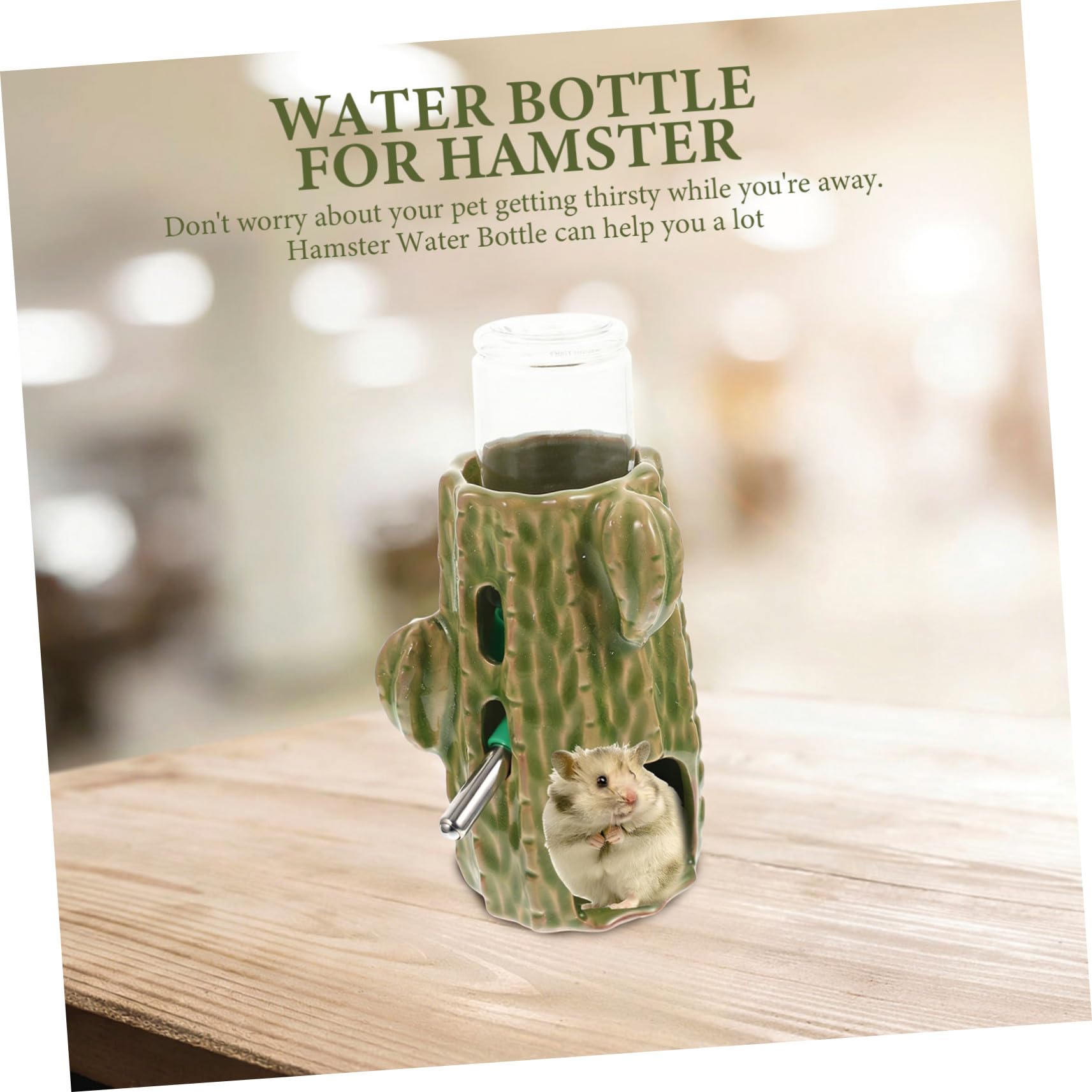 Delikate Hamster Wasserflasche mit Verstellbarem Keramikhalter Haushalts wasserspender für Kleintiere Transparentes Trinkflaschen Geeignet für Hamster und Chinchillas