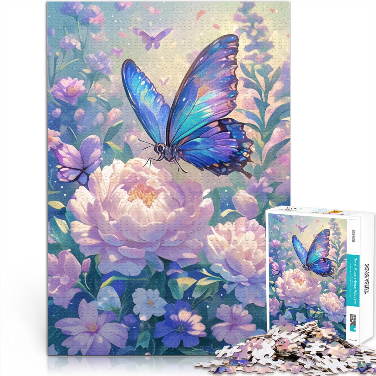 TWYYDP Puzzle per Adulti 1000 Pezzi Farfalla Fiore Rosa Giochi Unisex
