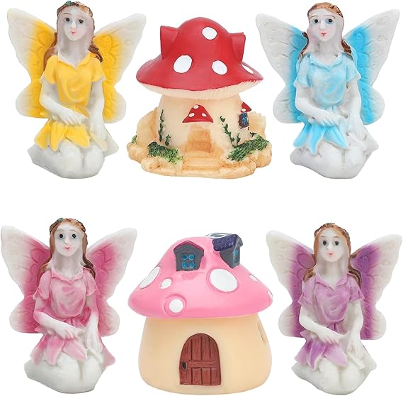 ONEST 6 Pieces Miniature Fairy Garden Accessories Small